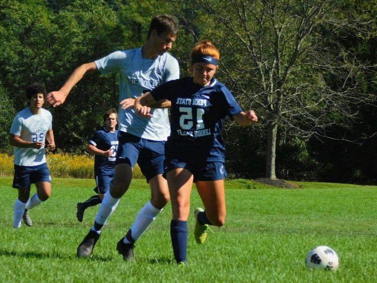 Elizabeth Wagner kicks ball during recent game.